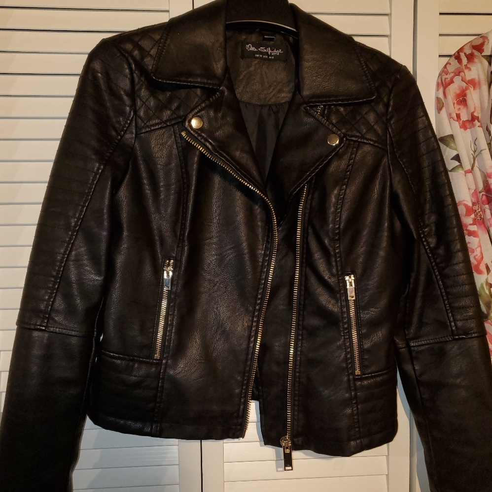 Miss Selfridge faux leather biker jacket
